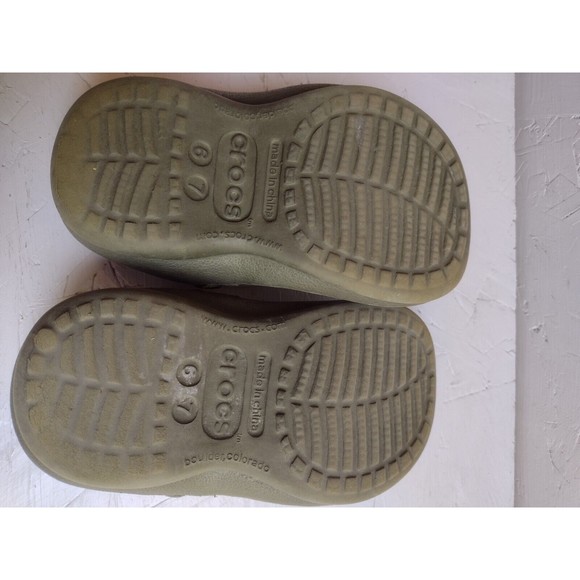 CROCS Athens Flip Flops Sandals Thong Green Blue child 6/7 Slip On Strap - Picture 6 of 7